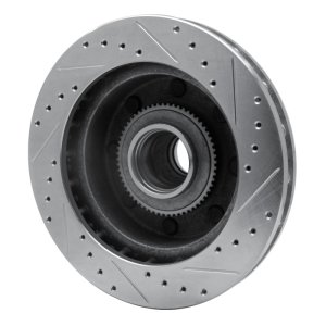 Ford F-250 Brake Rotor (1) - Front Left - R1 Concepts - Drilled & Slotted - Silver - `03-`05